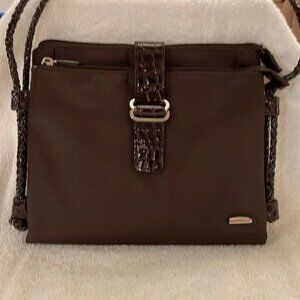 NWOT Travelon East-West Shoulder Bag w/Crocodile-Trim 9 x 8 x 1.5 Brighton Like